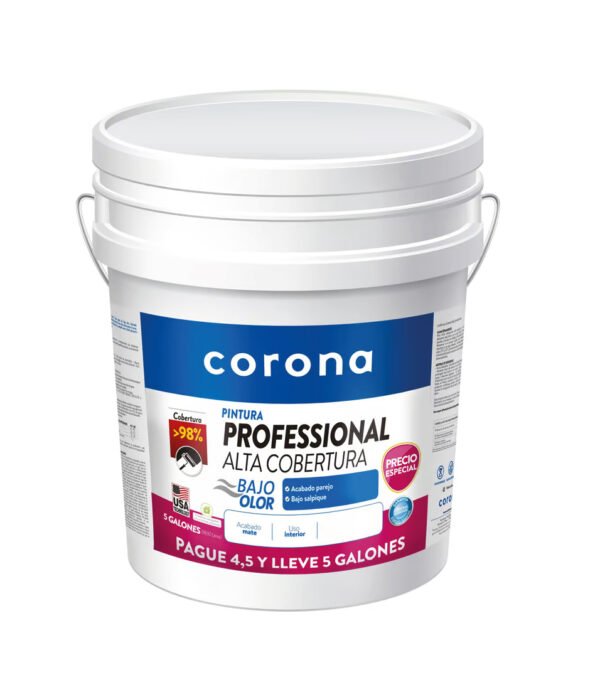 Pintura para Interior Pro Alta Cobertura 5 Galones Blanco